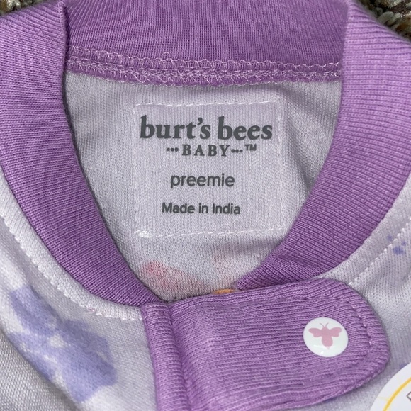NWT butterfly Burtās Bees Baby footie romper one piece pajamas preemie - Picture 3 of 4